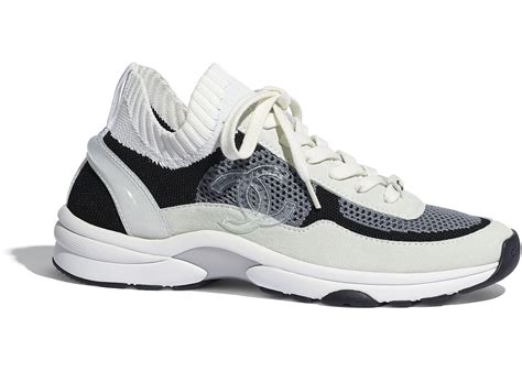 chanel low top trainer cc black ivory|chanel shoes canada.